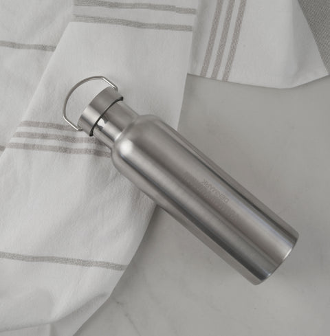 Thermos bottle with black bamboo lid - 600 ml