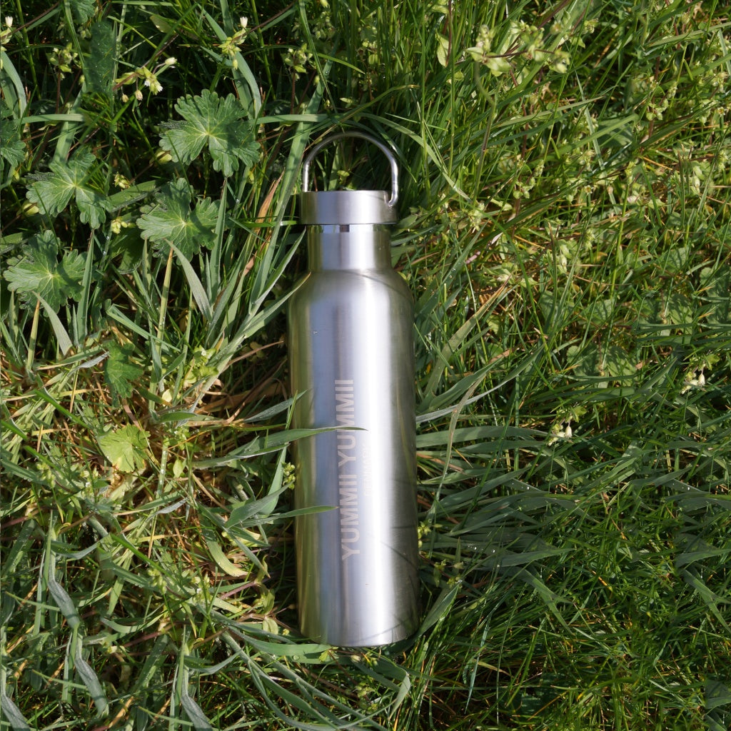 Thermosflasche mit schwarzem Bambusdeckel - 1000 ml