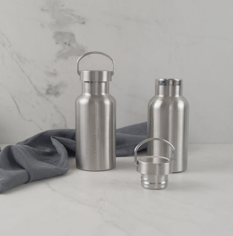 Thermos bottle with black bamboo lid - 350 ml
