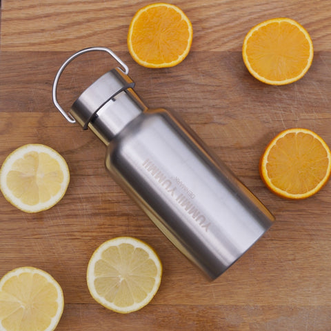 Thermos bottle with black bamboo lid - 350 ml