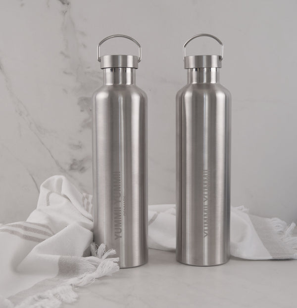 Thermos bottle with black bamboo lid - 1000 ml