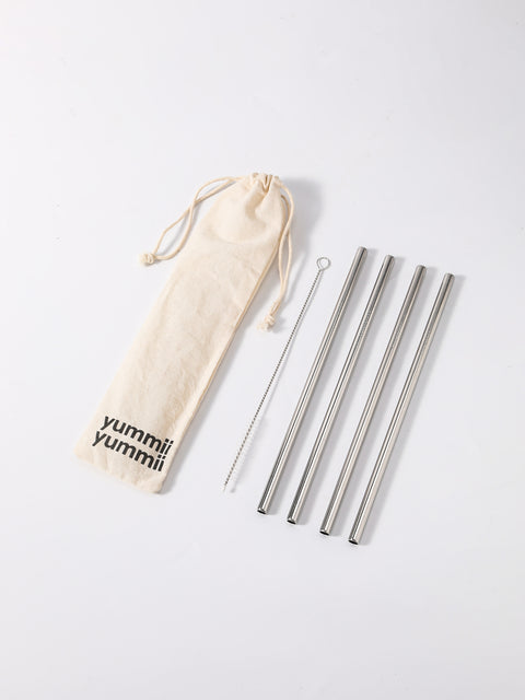 Steel straws 4-pack with kinks
