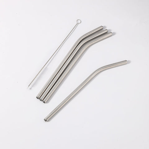 Steel straws 4-pack with kinks