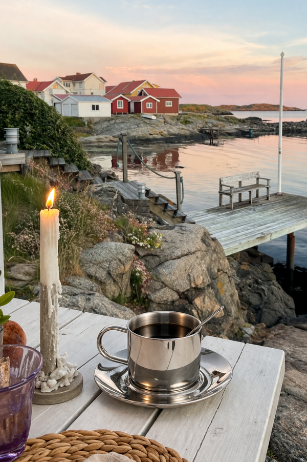 Kop- og Tallerkensæt i Rustfrit Stål