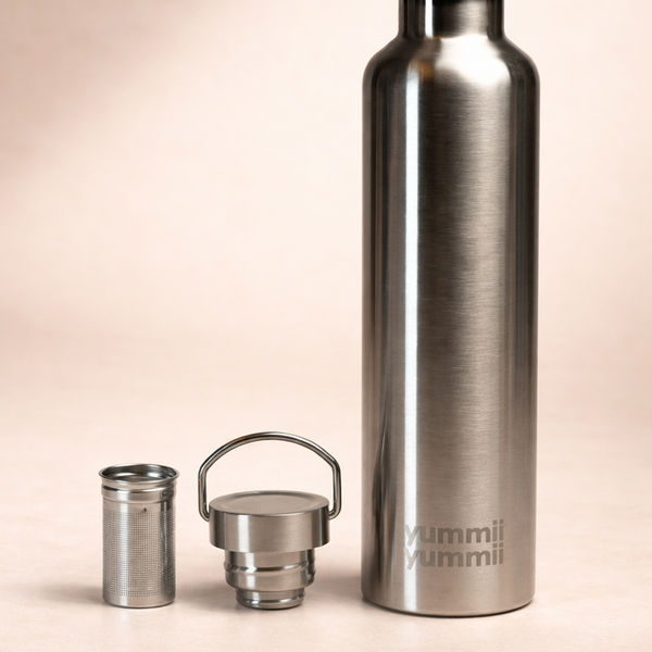 Thermos bottle with black bamboo lid - 1000 ml