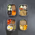 Bento Medium+ 3 i rustfrit stål 18/8 med æg, sandwich og grøntsager fra Yummii Yummii