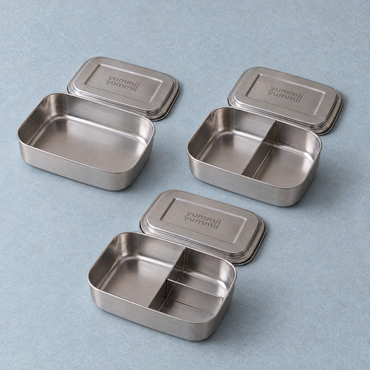 Bento Medium+ Pack – Set of 3 Lunch Boxes (1, 2 & 3 Compartments)
