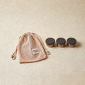 Bento Rounds Dips i rustfrit stål 18/8 3 stk. lukket med lys netpose i bomuld fra Yummii Yummii