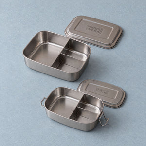 Bento Startsæt - 2 madkasser i rustfrit stål (3 + 3 rum)