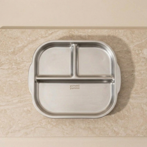 Firkantet Tallerken Sæt i Rustfrit Stål - 4 stk