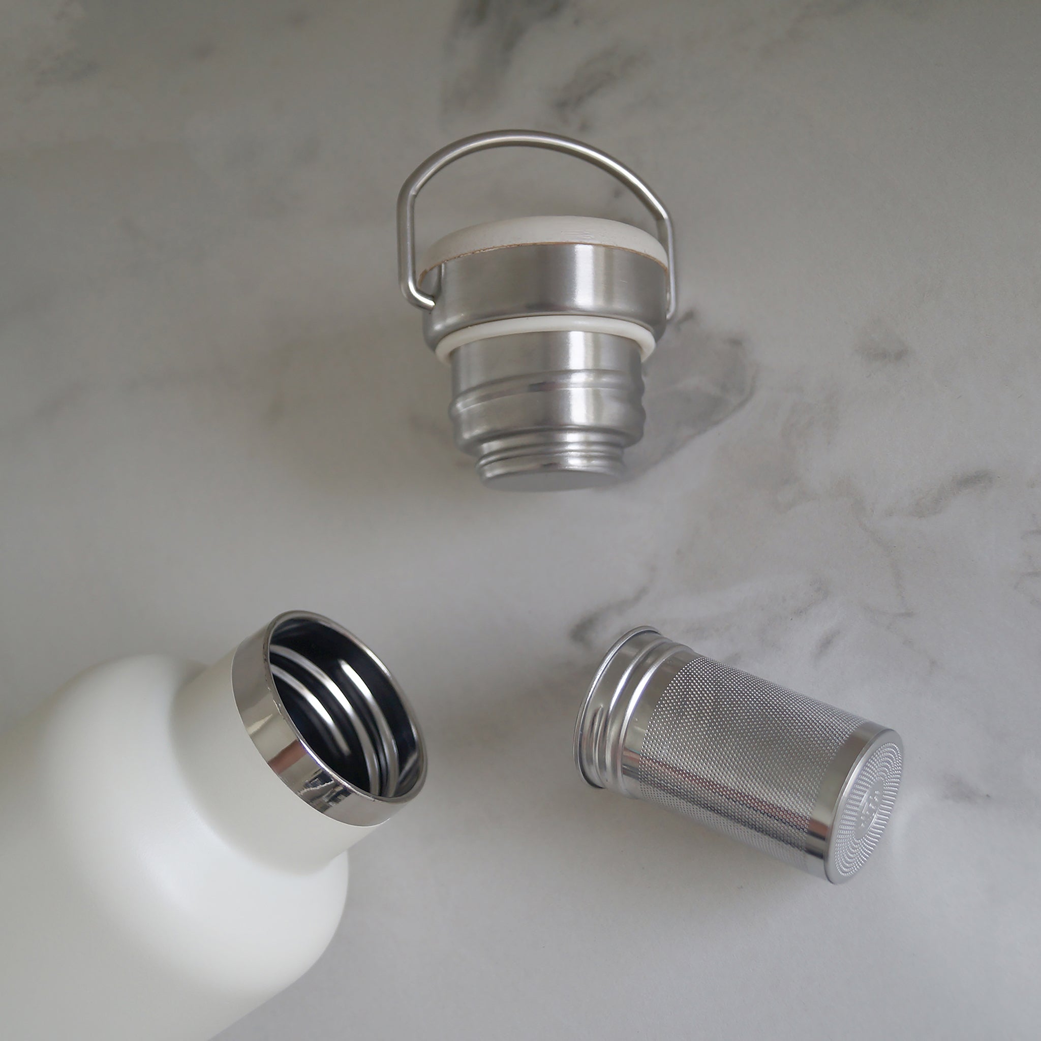 Yummii Yummii Pearl White Thermobottle Large Thermo Bottles Stainless Steel 18/8
