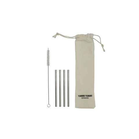 Yummii Yummii Stålsugerør 4-pak Cocktail Reusable Straws Stainless Steel 18/8