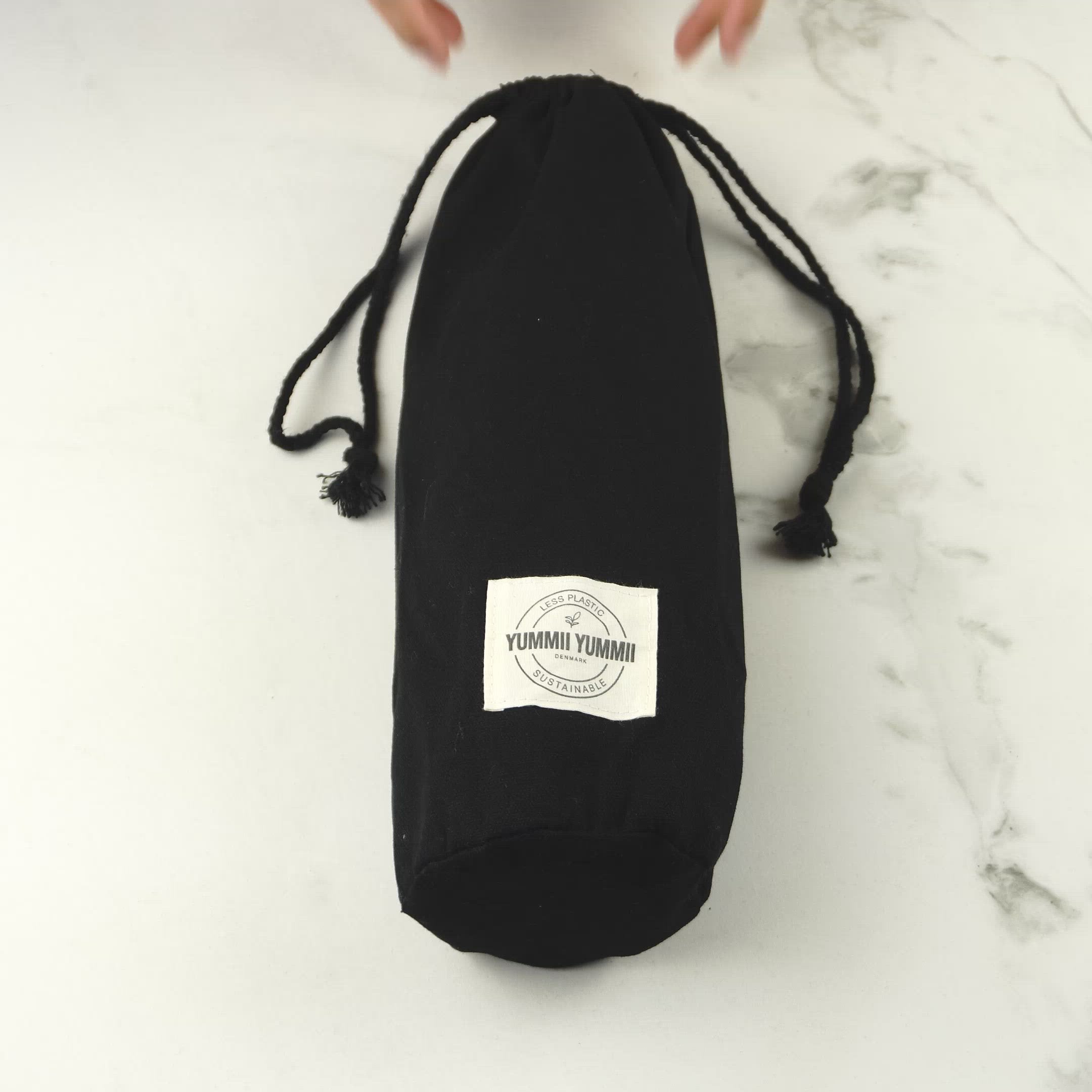 Thermosflasche mit schwarzem Bambusdeckel - 1000 ml